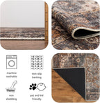Keen Home Design 9x12 Rug - Machine Washable Area Rug with Non-Slip Backing, Ideal for Living Room, Dining Room, Bedroom - Vintage, Easy Clean, Durable, Low Pile Rug - (9' x 12')