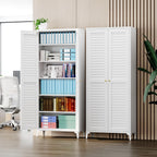 Metal Kitchen Pantry Cabinet with 2 Doors,Metal Pantry Cabinet with 5 Adjustable Shelves for Kitchen,Home,74.2" H × 31.5" W × 15.75" D,Required Assembly, White