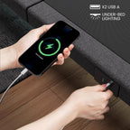 Adjustable Bed Frame Full Size with Massage -Wireless Remote Electric Power Bed Foundation Under-Bed Lighting | Zero Gravity | USB PortsX2 | Height Adjustable Legs