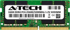 A-Tech 16GB DDR4 3200 MHz SODIMM PC4-25600 (PC4-3200AA) CL22 Non-ECC Laptop RAM Memory Module