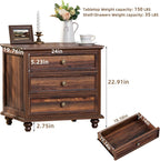 Farmhouse Dresser and Nightstand Set - 3 Piece, 54" Wide Dresser and 24" Nightstands for Bedroom, Living Room, Hallway