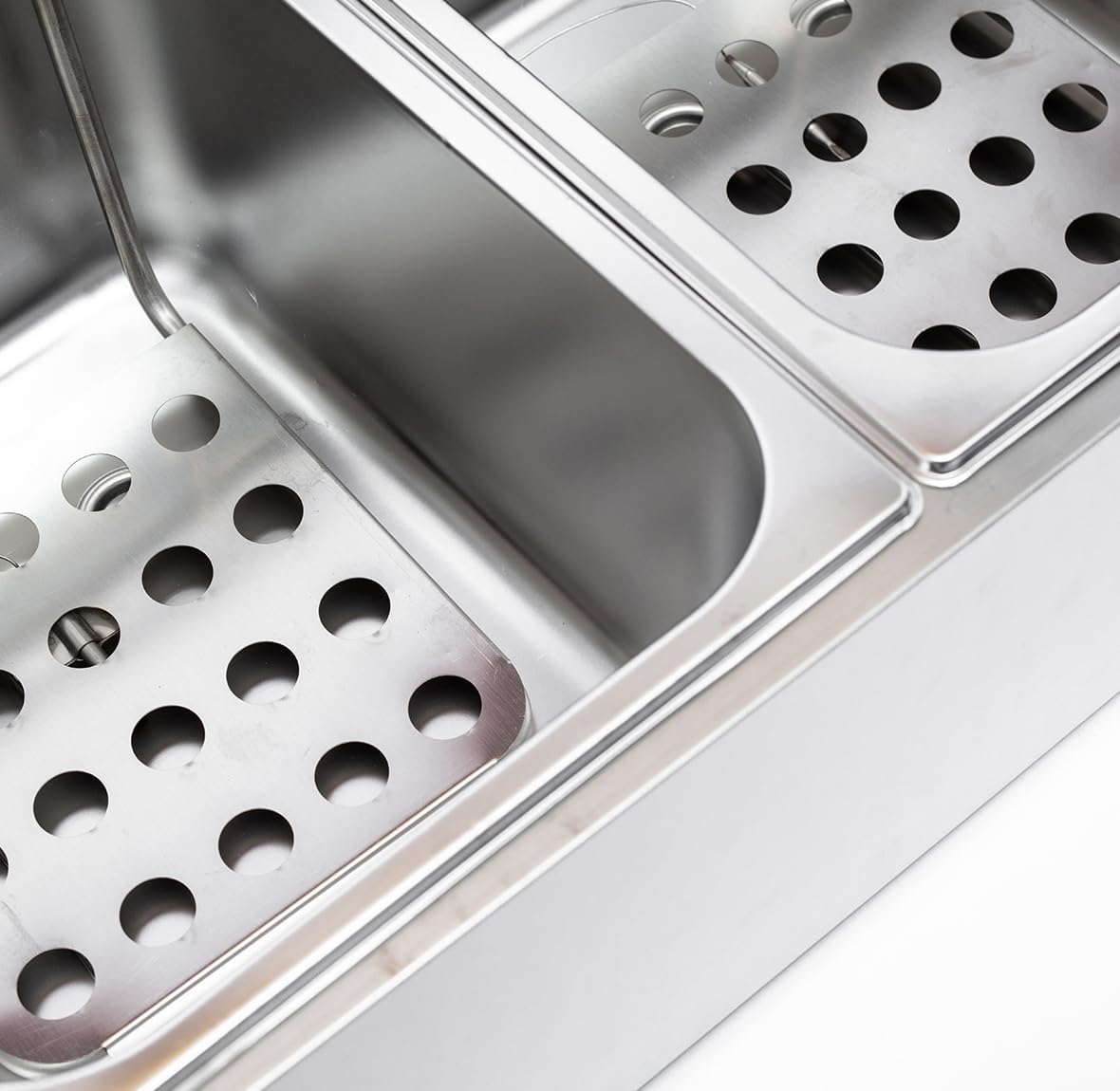 Electric Deep Fryer w/ 2 Baskets and Lids, 5000W 21.8L Electric Fryer Stainless Steel Temperature Control, Commercial Deep Fryer, Countertop Kitchen Frying Machine Fried Chicken Sausages 22.8QT