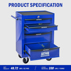 5 Drawers Tool Cart on Wheels, Multifunctional Rolling Tool Chest, Drawers Mobile Trolley Organizer Heavy Duty Tools Box with Locking Wheels & Ball Bearing Drawers (Blue, 5 Drawers)
