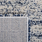 SAFAVIEH Hudson Shag Collection Area Rug - 9' x 12', Ivory & Navy, Modern Abstract Design, Non-Shedding & Easy Care, 2-inch Thick Ideal for High Traffic Areas in Living Room, Bedroom (SGH295A)