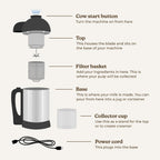 Almond Cow Nut Milk Maker Machine, Plant-Based Milk Maker for Almond, Oat, Cashew, Soy Milk, Stainless Steel, No Straining Needed - Makes 5-6 Cups, 120V