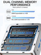 GMKtec Mini PC Ryzen 5 3500U 1TB NVMe SSD 16GB DDR4 2.5GbE NIC LAN Office Home Desktop Computers  HTPC Proxmox  HDMI 2.1  USB-C  DP Triple 4K Display Nucbox G10