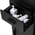 usikey 67'' Tall Storage Cabinet with 4 Shelves & 2 Doors, Bathroom Cabinet with 1 Drawer, Narrow Storage Cabinets for Bathroom, Living Room, Home Office, Black
