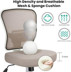 Armless Drafting Chair Tall Office Chair for Standing Desk - Adjustable Height Mesh Ergonomic Stool with Foot Ring, Rolling Counter Height Computer Chair for Small Spaces & Home Office