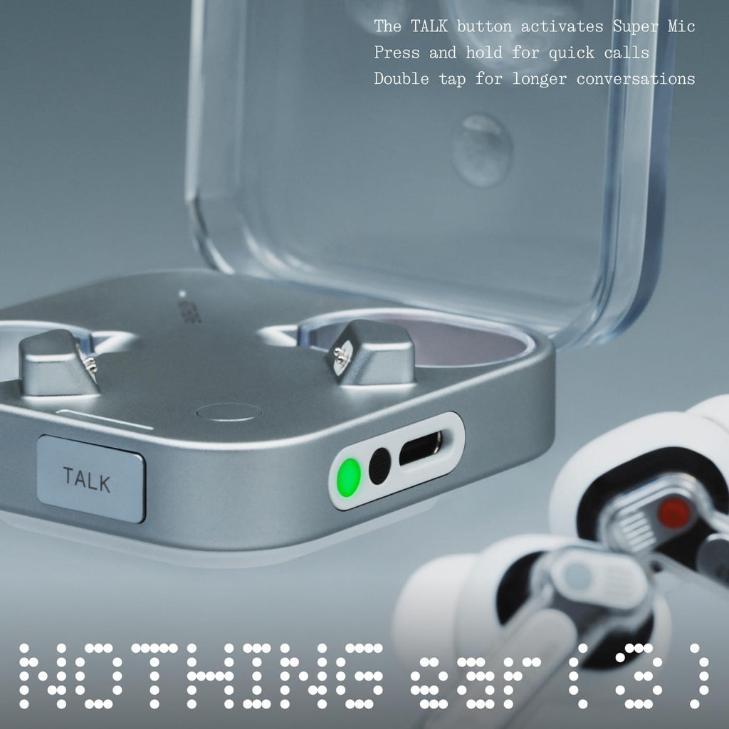 Nothing Ear (3) Wireless Earbuds Super Mic 45dB Hybrid Active Noise Cancelling Bluetooth Headphones Hi-Res 6 Mics  12mm Dynamic Bass Boost  Dual Connect ANC Sport Ear Buds for iPhone Android  Black