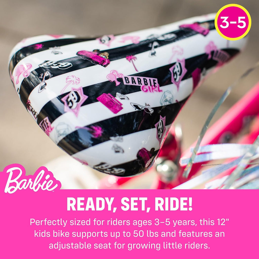 Dynacraft Barbie 16-inch Girls' Bike for Kids Ages 5-7 Years - Fun and Stylish Design, Sturdy and Durable, Perfect for Kids Learning to Ride, Easy to Assemble, Ideal for Young Riders