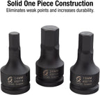 SUNEX TOOLS 4507, 3/4 Inch Drive Impact Hex Driver Set, 5-Piece, Metric, 14mm-24mm, Cr-Mo Steel, Dual Size Markings, Heavy Duty Storage Case