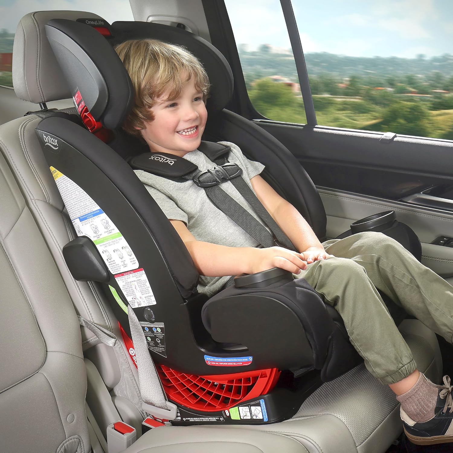 Britax One4Life All-in-One Car Seat, Up to 10 Years of Use, Rear Facing, Forward Facing, & Booster Modes, Extended Rear-Facing, ClickTight Installation & Breathable SafeWash Fabrics — Parchment