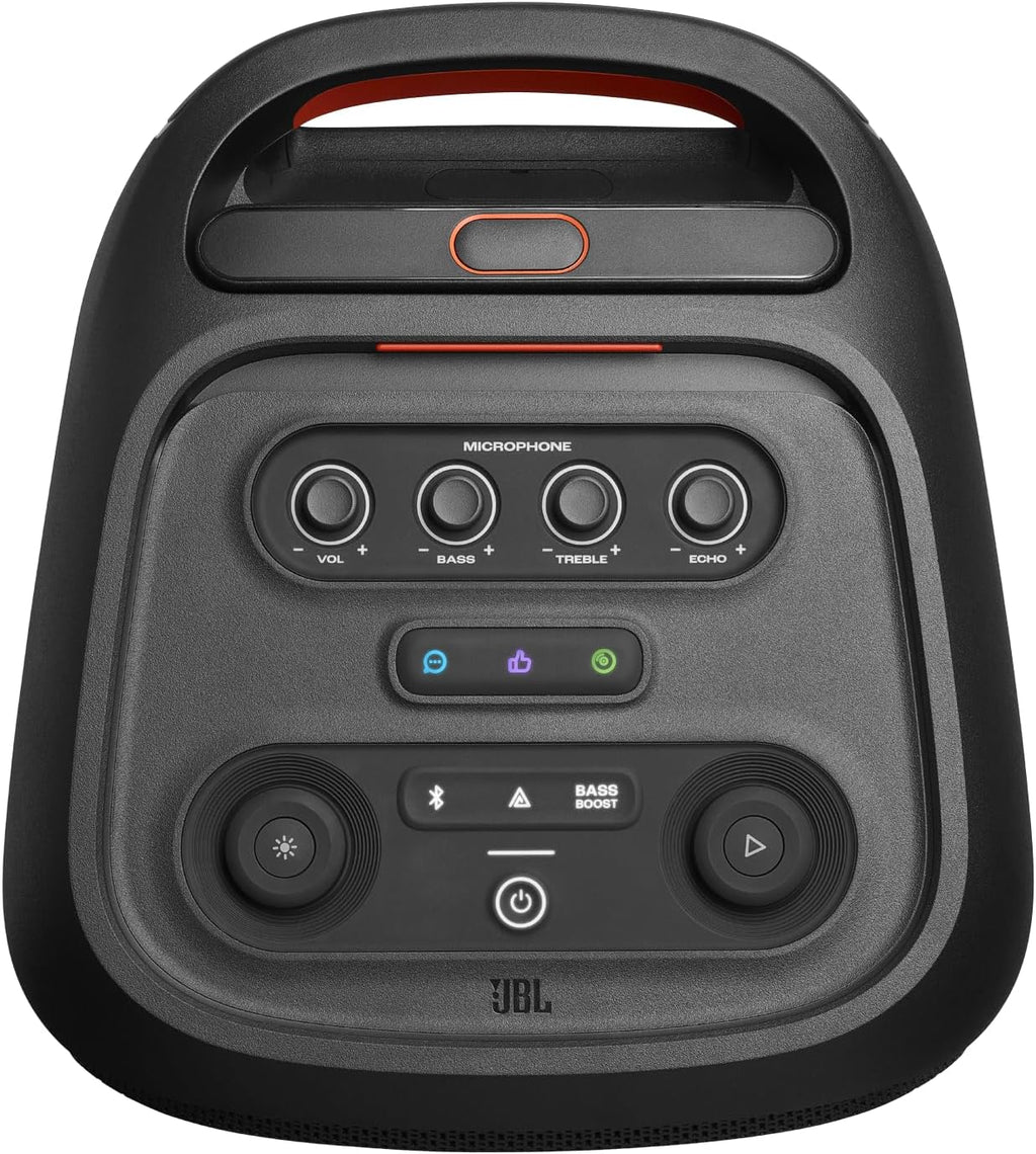 JBL PartyBox Stage 320 - Portable Party Speaker with Telescopic Handle & Wide  Sturdy Wheels  Powerful JBL Pro Sound  Futuristic lightshow  Up to 18 Hours of Play time  Splash Proof (Black)