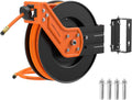 Giraffe Tools TA15 Retractable Air Hose Reel Swivel 3/8" x 50 ft Hybrid Hose, Max 300 PSI, Ceiling/Wall Mounted Heavy Duty Industrial Commercial Air Compressor Hose Reel, 50ft, Tangelo