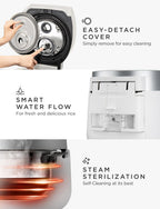 CUCKOO Twin Pressure Rice Cooker 10-Cup Uncooked / 20-Cup Cooked with Induction Heating Technology, 20 Menu Modes with Voice Guide, Large Rice Maker Multi-Cooker & Pressure Cooker (CRP-LHTR1009FW)