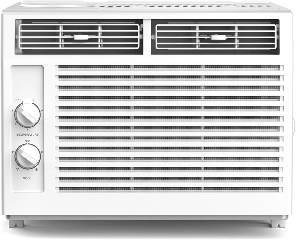 ZAFRO 5000BTU Window Air Conditioners Cool Up to 150 Sq Ft,Quiet Operation Window AC Unit with 2 Cool&Fan Functions,Easy to Use Mechanical Control,Washable Filter,Easy Install Kit,for Small Room,White