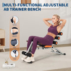Adjustable Ab Machine, Home Gym Ab Trainer Bench, Multi-Functional Abdominal Trainer, Sit Up Bench, Core Workout Equipment,Exercise Chair for Stomach Exercise and Strength Training, Full Body Workout