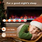 Cheerway 72'' Smart WiFi Electric Fireplace Heater, Wall Mounted & Recessed Electric Fireplace Insert w/Timer, Child Lock, Crackling Sound, App & Remote Control, Adjustable Flame,1500W