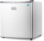 BLACK+DECKER 1.7 Cu. Ft. Compact Refrigerator, ENERGY STAR Certified, Single Door Mini Fridge with Chiller Compartment, Personal Fridge for Home or Dorm Room, R600a Refrigerant, BCRK17W, White