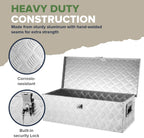 ARKSEN 30" Heavy Duty Aluminum Truck Bed Tool Box, 5-Bar Tread Plate Pickup Truck Storage Toolbox with Side Handles, Lock & 2 Keys, Weather Resistant Tool Chest for Truck, RV, Trailer - Silver