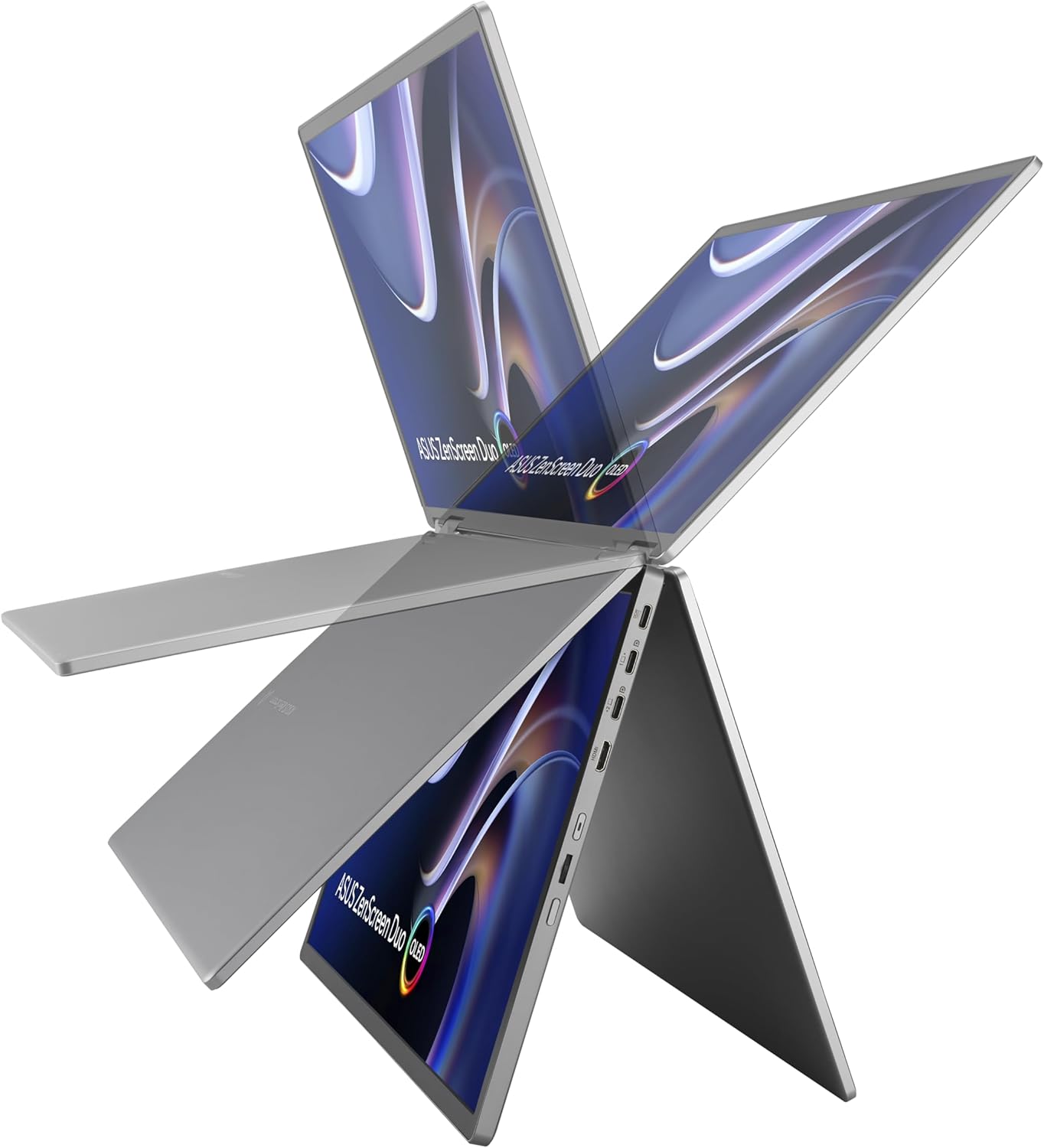 ASUS ZenScreen Duo OLED 360° Foldable Portable Monitor (MQ149CD) - Dual 14-inch  16:10  1920x1200  DisplayHDR400 True Black  100% DCI-P3  Delta