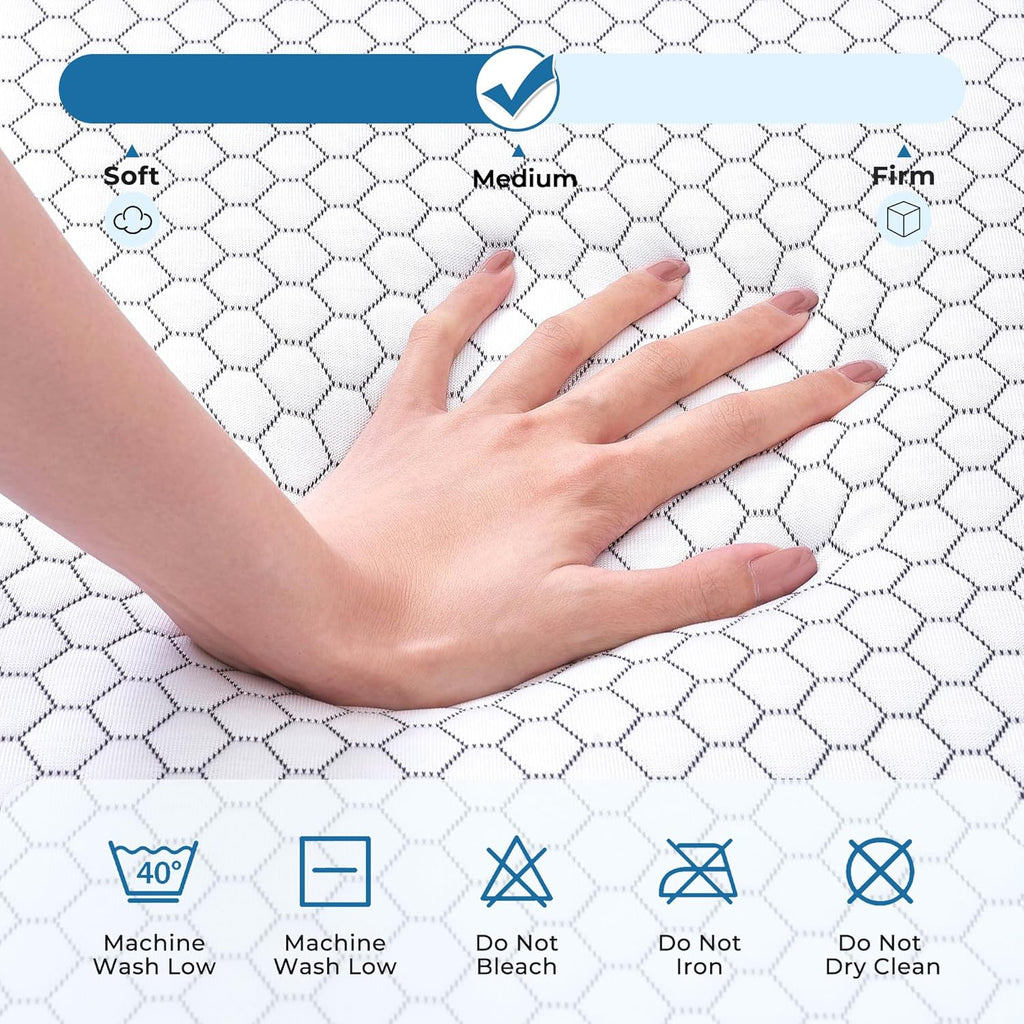 Odorless Foldable Mattress Queen Size 80" x 60" x 6", 6 Inch Folding Foam Mattress with Storage Bag, Fiberglass Free Trifold Memory Foam Mattress for RV, Guest Bed