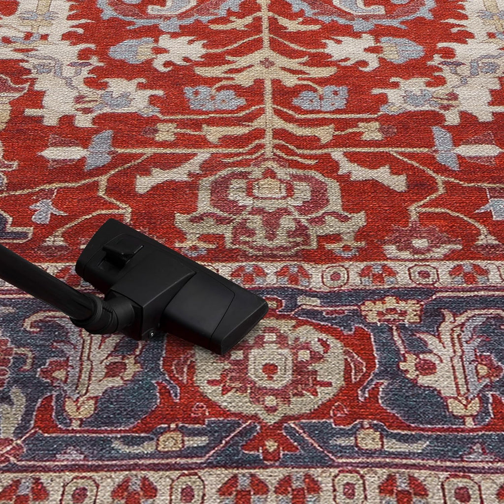 Keen Home Design 10x14 Rug - Machine Washable Area Rug with Non-Slip Backing, Ideal for Living Room, Dining Room, Bedroom - Vintage, Easy Clean, Durable, Low Pile Rug - (9'7" x 14')