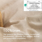 EVERLY 100% Pure Linen Duvet Cover Set Queen Size90X90Inch 3pcs (1 Duvet Cover,2 Pillowcases) Soft and Breathable for All Season with Coconut Button Closure, Suitable for Hot Sleepers-Linen-Queen