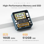 BOSGAME E2 Mini PC Ryzen 5 3550H(Max 3.7GHz) DDR4 Mini Computers  16GB RAM 512GB NVMe SSD  Dual HDMI  4 USB Ports  1 RJ45 Ethernet Ports  Wi-Fi 5  BT5.0