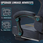 Homall Gaming Chair with Massage & Footrest, Ergonomic Computer Office Chair, High-Back Racing Style Reclining Chair with Adjustable Lumbar Support, Breathable Tech Fabric for Adults (Dark Black)