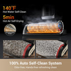 dreame H14 Cordless Vacuum Mop, 180° Lie-Flat Wet Dry Vacuum cleaner, 140°F Brush Washing, Fast Hot Air Drying in 5Mins, Smart Hard Floor Cleaner Machine with Powerful Suction, Great for Sticky Messes