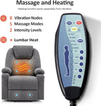 MCombo Power Lift Recliner Chair for Elderly, Lift Chair with Heat and Massage, FSC Certified, USB&Type C Ports, Cup Holders, Fabric 7040 (Medium, Gray)
