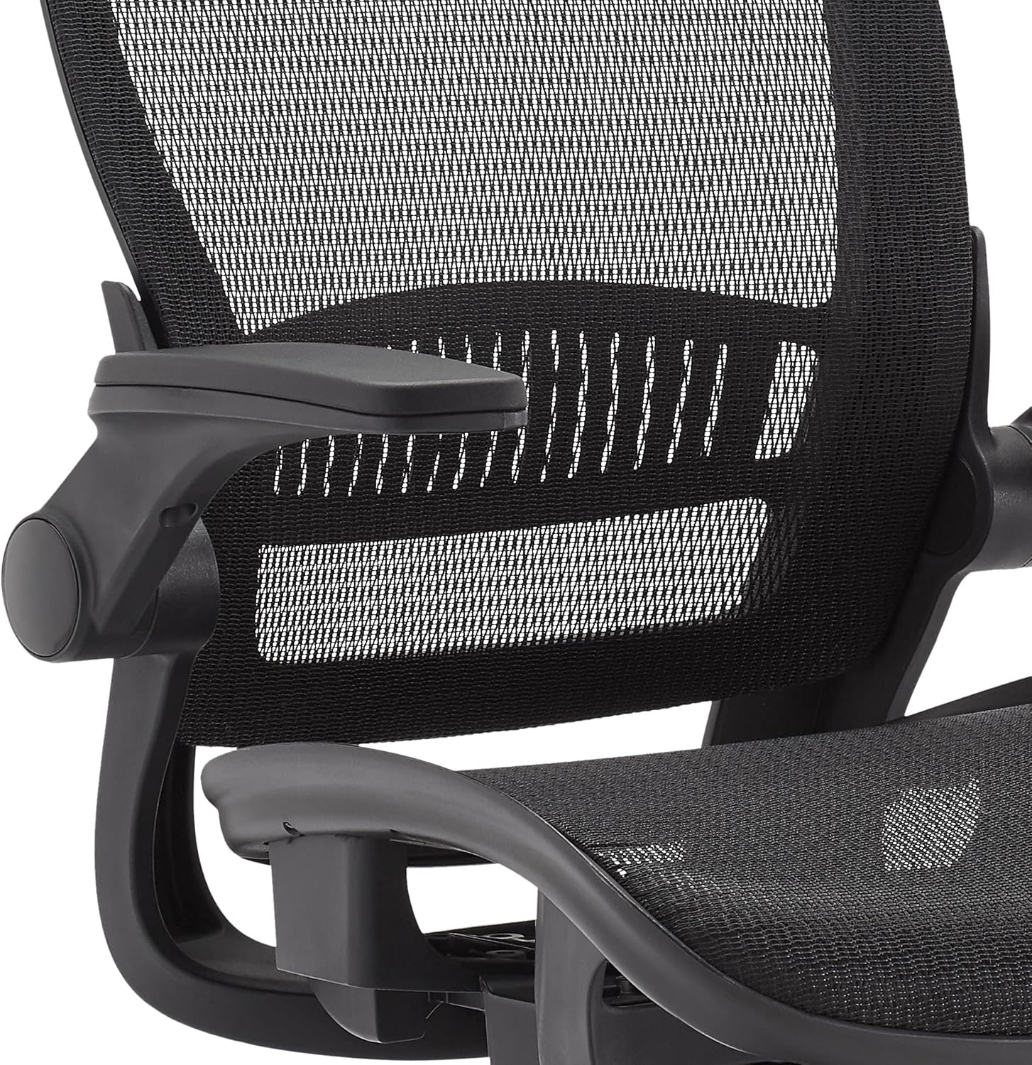 Amazon Basics Ergonomic High-Back Office Chair, Breathable Mesh, 360° Swivel, Easy to Assemble, Comfortable Flip-Up Armrests, 25.5"D x 26.25"W x 49.25"H, Black