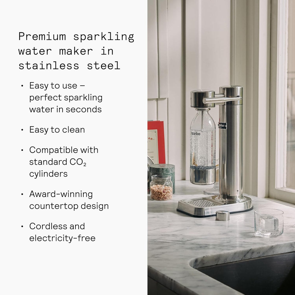 aarke - Carbonator III Premium Carbonator-Sparkling & Seltzer Water Maker-Soda Maker with PET Bottle (Stainless Steel)