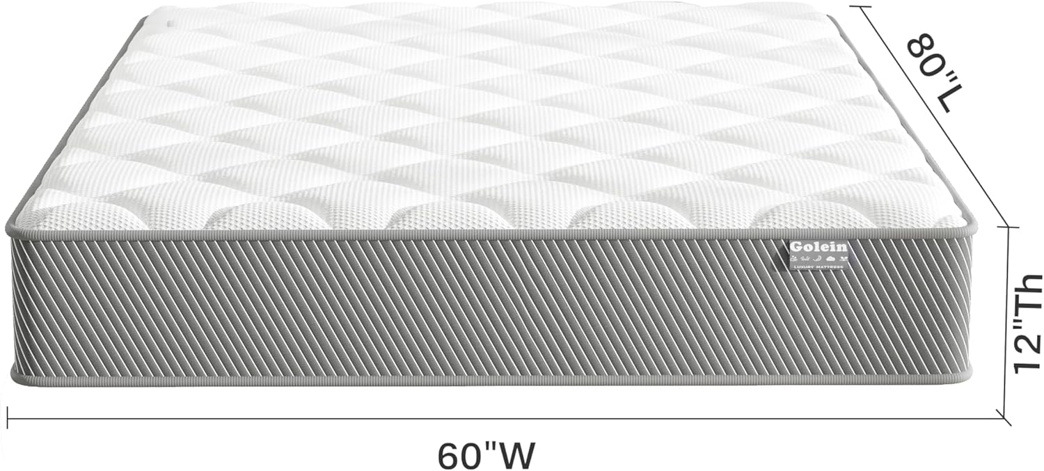 Queen Mattress, 12 Inch Memory Foam Queen Size Mattresses, Hybrid Mattress in a Box with Pocket Spring for Motion Isolation, Pressure Relief, CertiPUR-US, Medium Firm 80"x60"x12"