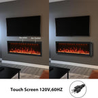 Valuxhome 60inch Recessed Electric Fireplace, Ultra Narrow Frame Design, 13 Flame Colors, 400 Sq.ft, 750/1500W