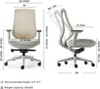 EUREKA ERGONOMIC Lira Office Chair, Ergonomic Desk Chair with 3D Armrests, Adjustable Seat Depth, Breathable Mesh Computer Chair with Lumbar Support for Home Office(Grey)