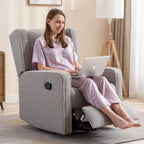 CANMOV Swivel Rocker Recliner Chair, Rocking Chair Nursery Glider Recliner, Manual Glider Chair for Nursery (Gray)