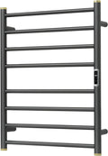 Electric Towel Warmer Rack,Heating Towel Warmer,Timer & Temperature Control,Wall-Mounted Plug-in for Bathroom,Gunmetal Grey,Stainless Steel,8-Bar(27.56x20.87x4.41in)