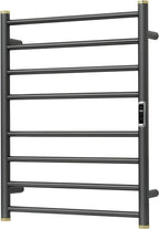 Electric Towel Warmer Rack,Heating Towel Warmer,Timer & Temperature Control,Wall-Mounted Plug-in for Bathroom,Gunmetal Grey,Stainless Steel,8-Bar(27.56x20.87x4.41in)