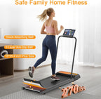 HOELLL Treadmills for Home Small with 0%-8% Incline and APP Sync, Compact Under Desk Walking Treadmill Pad with Handle Bar Removable, Remote Control and LED Display, 2.5HP