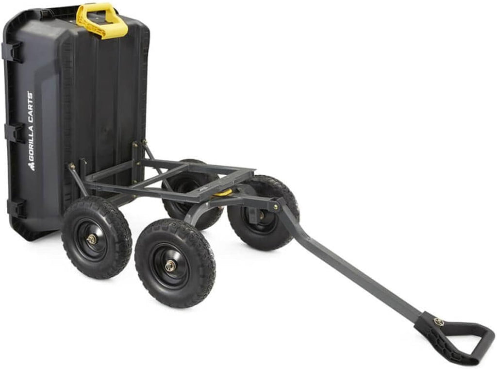 Gorilla Carts 7GCG-NF Heavy-Duty Poly Dump Garden Cart with No-Flat Tires  7 Cubic Feet  1200-Pound Capacity  Black  Amazon Exclusive