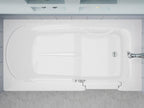 ANZZI Walk In Tub 60'' x 30'' White Acrylic with Chrome Accents Right Drain, Low Threshold, Slip-Resistant Floor, Easy Install, Luxury Spa Soaker Tub - AMZ3060SIRWS
