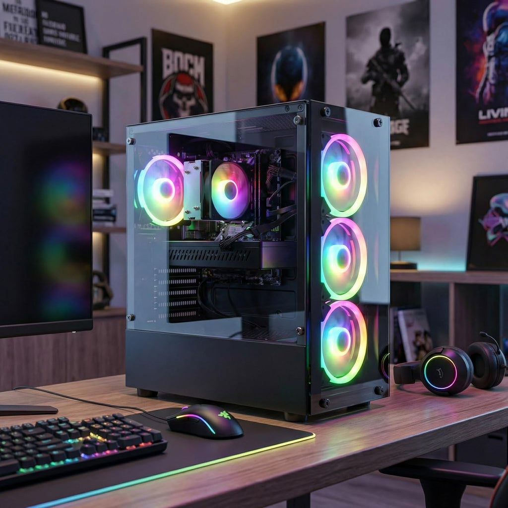 STGAubron Gaming PC Desktop Computer  Intel Core i7-6700 up to 4.0G  GeForce RTX 2060S 8G  32GB DDR4  1TB SSD  WiFi 6  BT 5.0  RGB Fan x4  Windows 11 Home