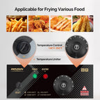 ROVSUN 22.8QT Commercial Deep Fryer with Baskets & Lids, 21.8L Stainless Steel Electric Double Fryer, Countertop Kitchen Frying Machine w/Temperature Control, French Fries Donuts 3400W