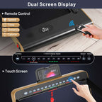 2 in 1 Folding Treadmill, 2.25HP Under Desk Electric Treadmill, Portable Walking Running Machine with Dual Display & Smart App Control
