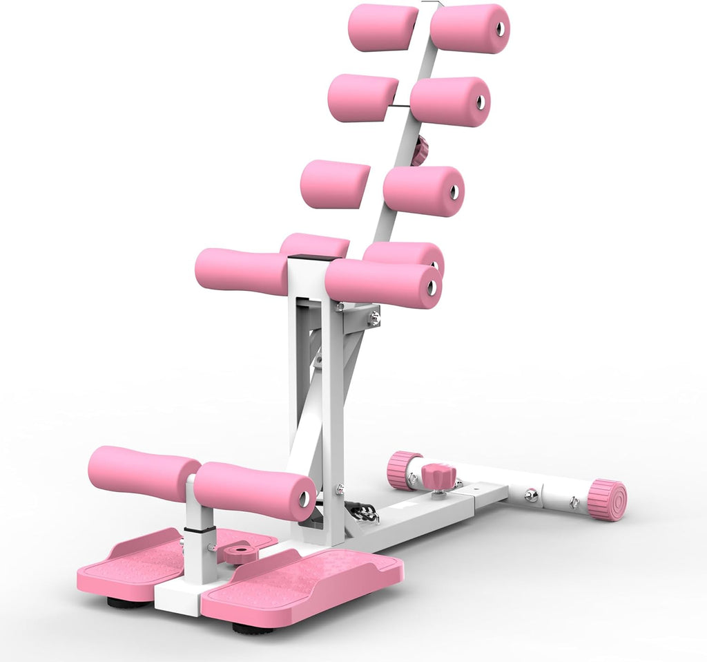 Deep Squat Machine for Home Gym, Pink, Glutes and Core Trainer with Resistance Bands, Squat Assist for Legs Workout