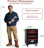 RYH 4/5/6/7 Drawers Rolling Tool Chest - Heavy Duty Mobile Tool Cart with Locking Wheels & Ball Bearing Drawers, 30.5" H x 20.9" W x13 D Garage Tool Storage Cabinet，Metal Tool Box (Black, 4 Drawers)