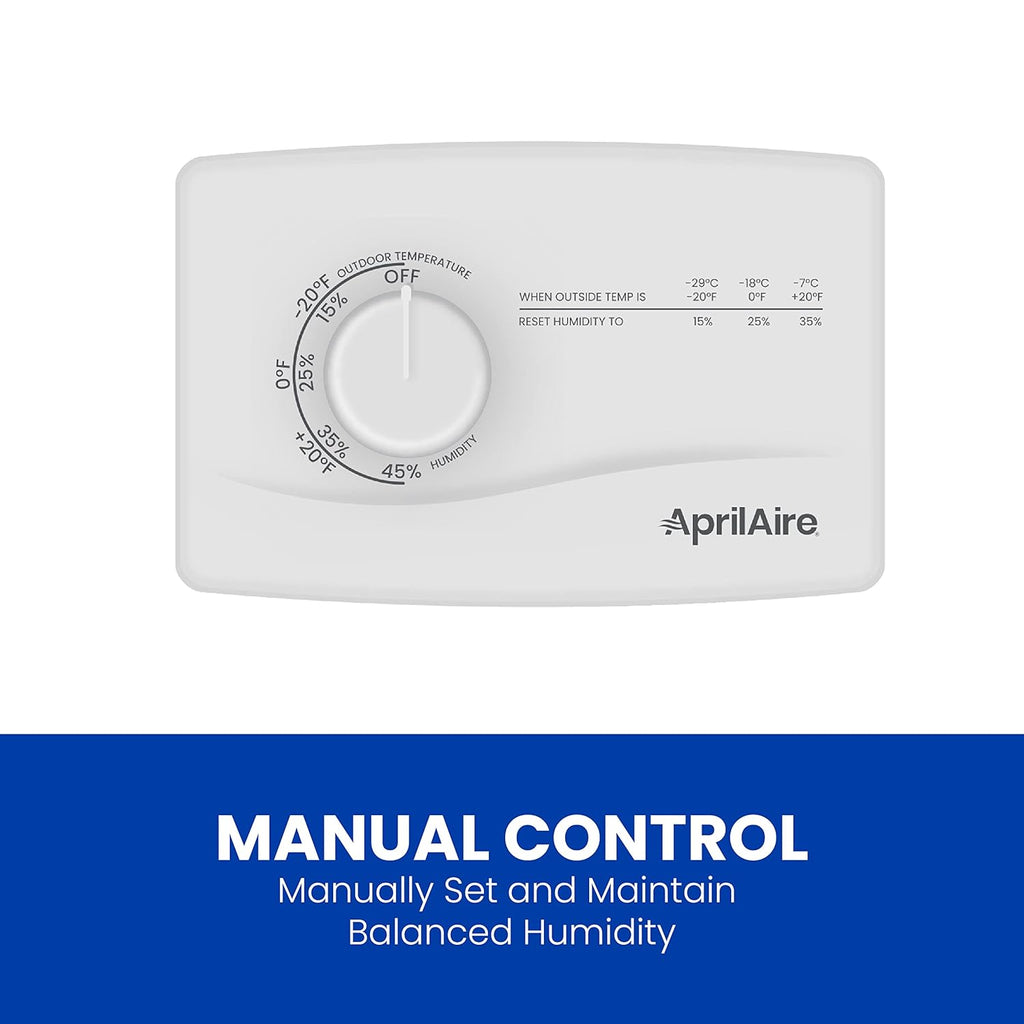 AprilAire 700M Whole-House Fan Powered Humidifier, Manual Control, Large Capacity, Up to 5,300 Sq. Ft., 18GPD, Gray