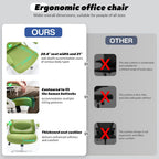 Fizzin Ergonomic Office Chair, 400 LBS Desk Chair with Adjustable Lumbar Support, High Back Breathable Mesh Computer Chair Rolling Work Swivel Task Chairs, Comfy Home Office Desk Chair (Green)